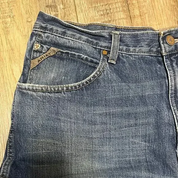 Ariat M3 Jeans Men's 38x32 Athletic Straight Leg Denim Medium Wash Work Western - Picture 3 of 9